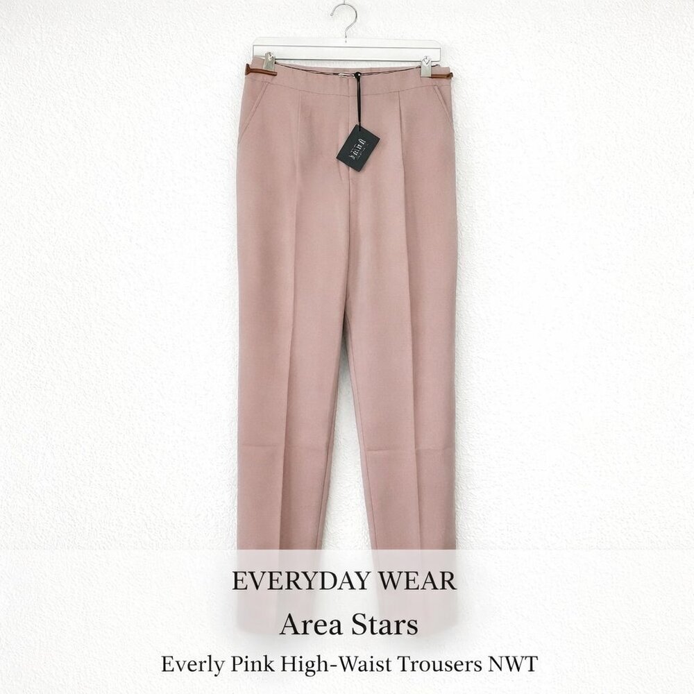 Area Stars Everly High Waist Blush Pink Stretch Trousers NWT Size Large - Picture 15 of 15